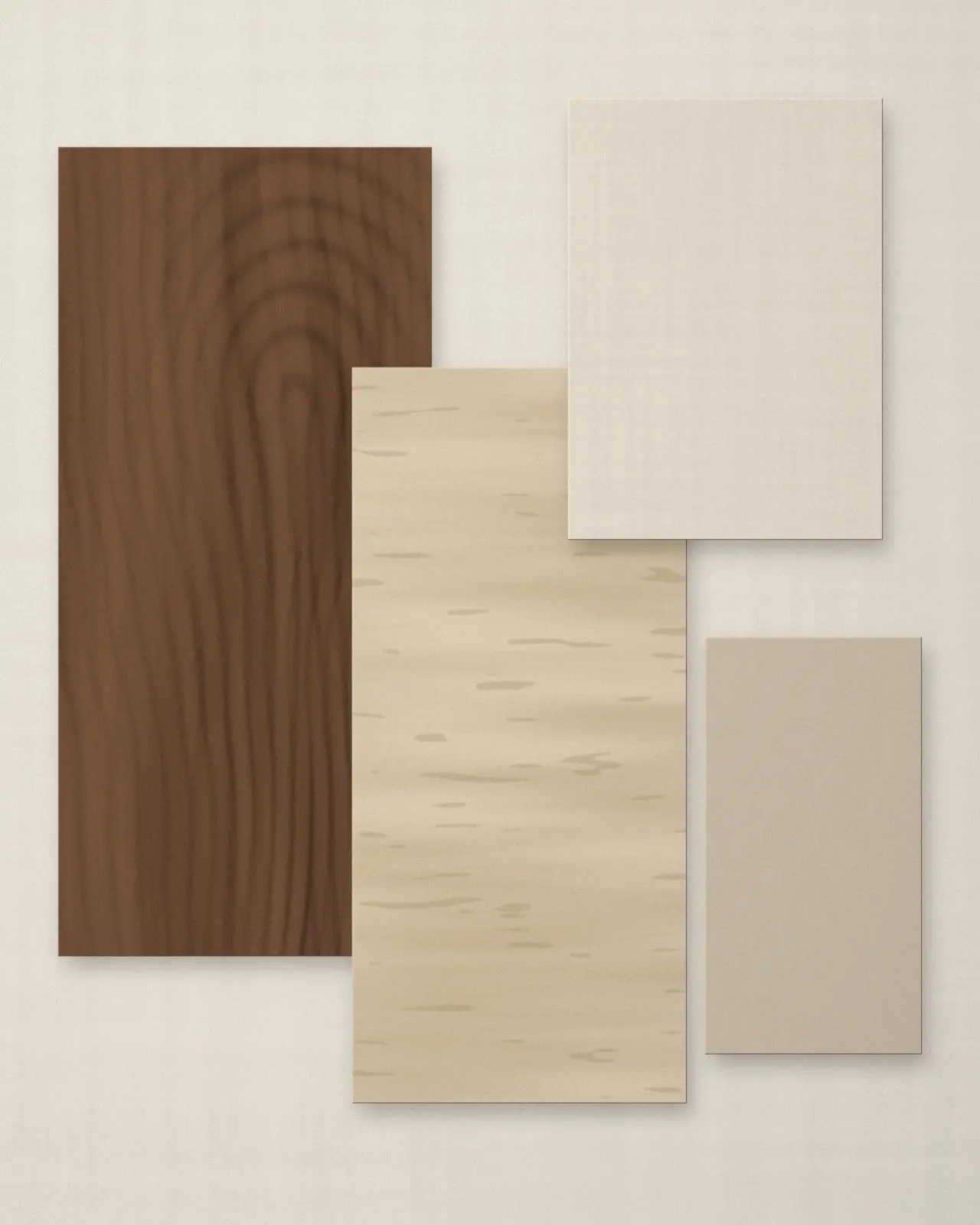 Placeholder image: material samples, where a team portrait will go