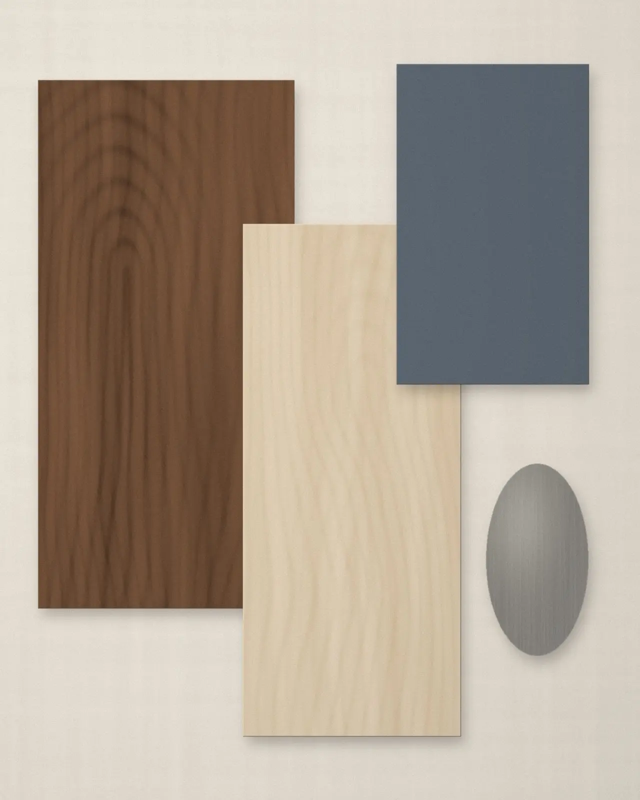 Placeholder image: material samples, where a team portrait will go