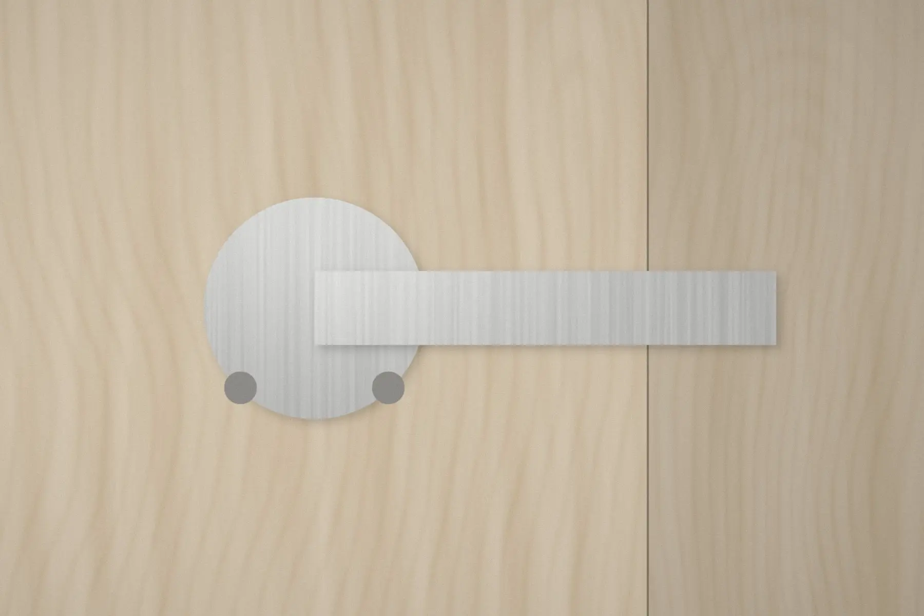 Illustration of a concealed cup hinge and mounting plate inside a door