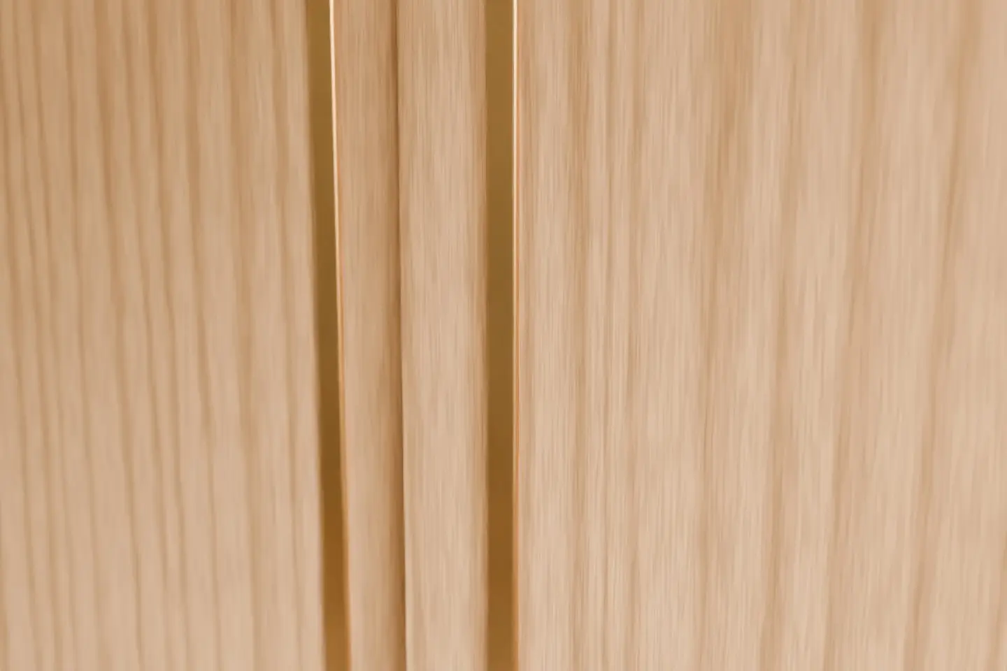 Concept render of the meeting edges of two oak-veneer sliding doors